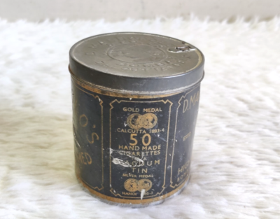 marcopolo cigarettes 1930s Vintage Marco Polo Brown Perfumed Cigarette Advertising Old Tin Box  CG672