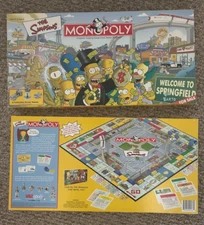 The Simpsons Monopoly Game with 6 Pewter Tokens - 2001 RARE Vintage