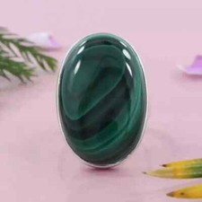 Malachite Gemstone Handmade 925 Sterling Silver Statement Ring All Size R236