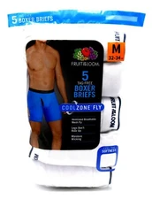 5 White M 32-34 Boxer Briefs CoolZone Mesh Fly Fruit Of The Loom M 81-86 CM