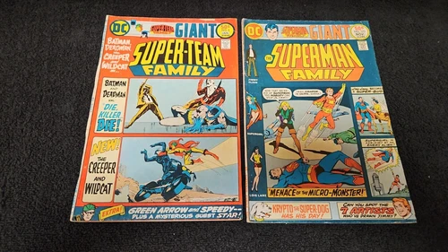 1975 DC COMICS SUPER FAMILY LOT OF 2 LOWER GRADE VINTAGE SUPERMAN BATMAN CREEPER