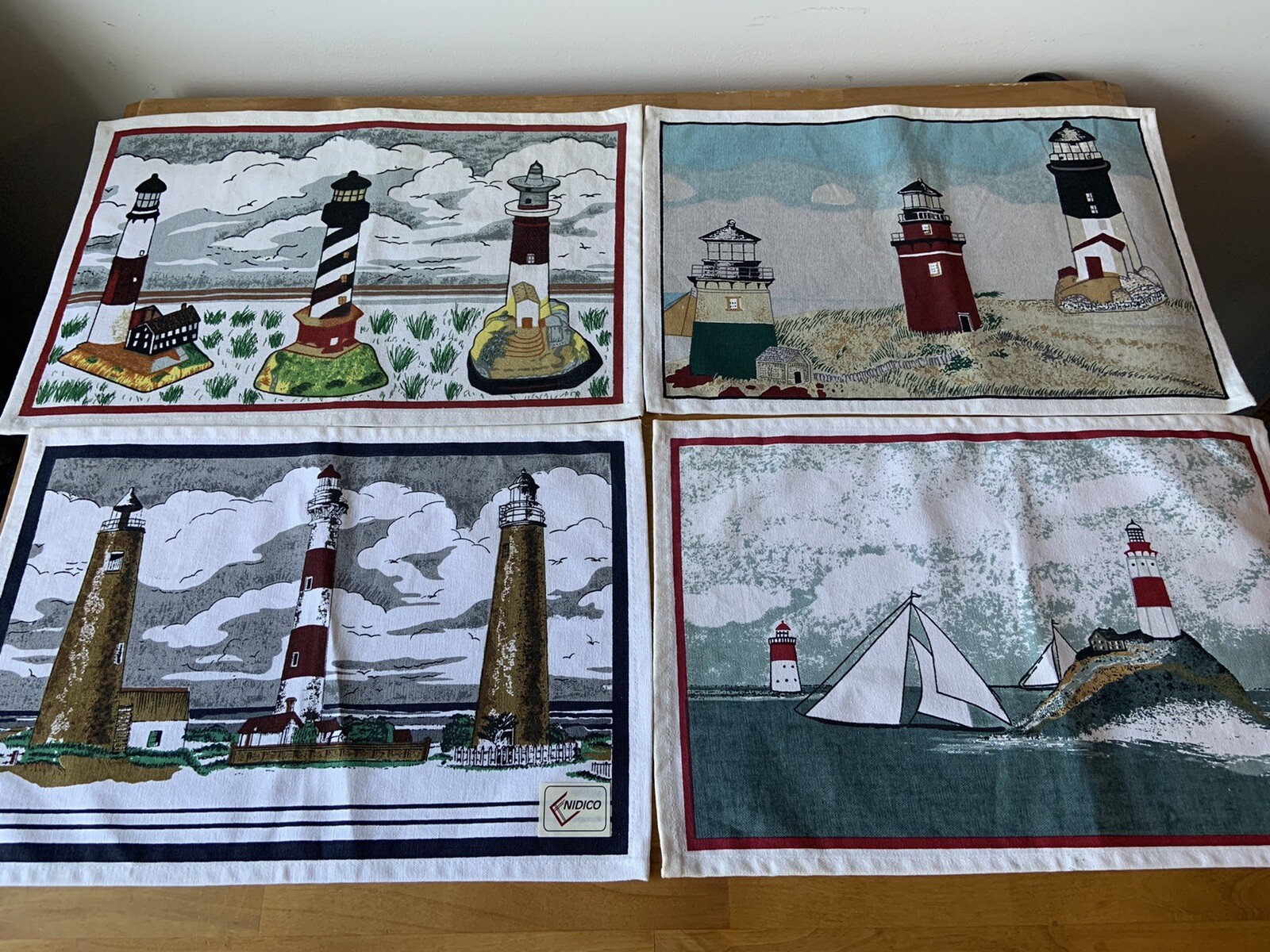 Woven Tapestry Lighthouse Placemats Set Of 4 eBay