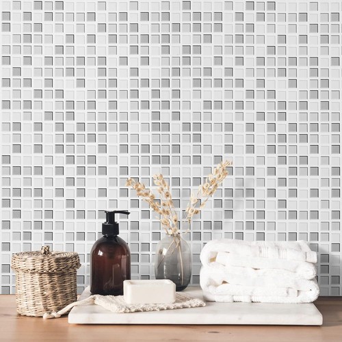 500cm Mosaic Tile Stickers Stick Bathroom Kitchen Home Wall Decal Self-adhesive - Picture 5 of 14