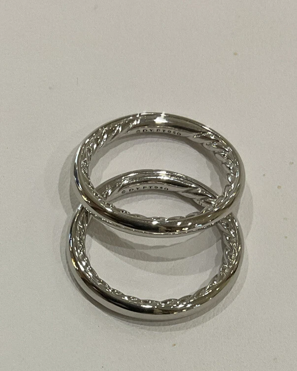 Cavo interno David Yurman fascia platino 2 5 mm misura 5 5 (due disponibili)