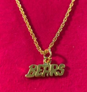 Authentic CHICAGO BEARS SPORT 14KT GOLD PLATED CHARM & 16"-30" 14KT GOLD PLATED ROPE CHAIN