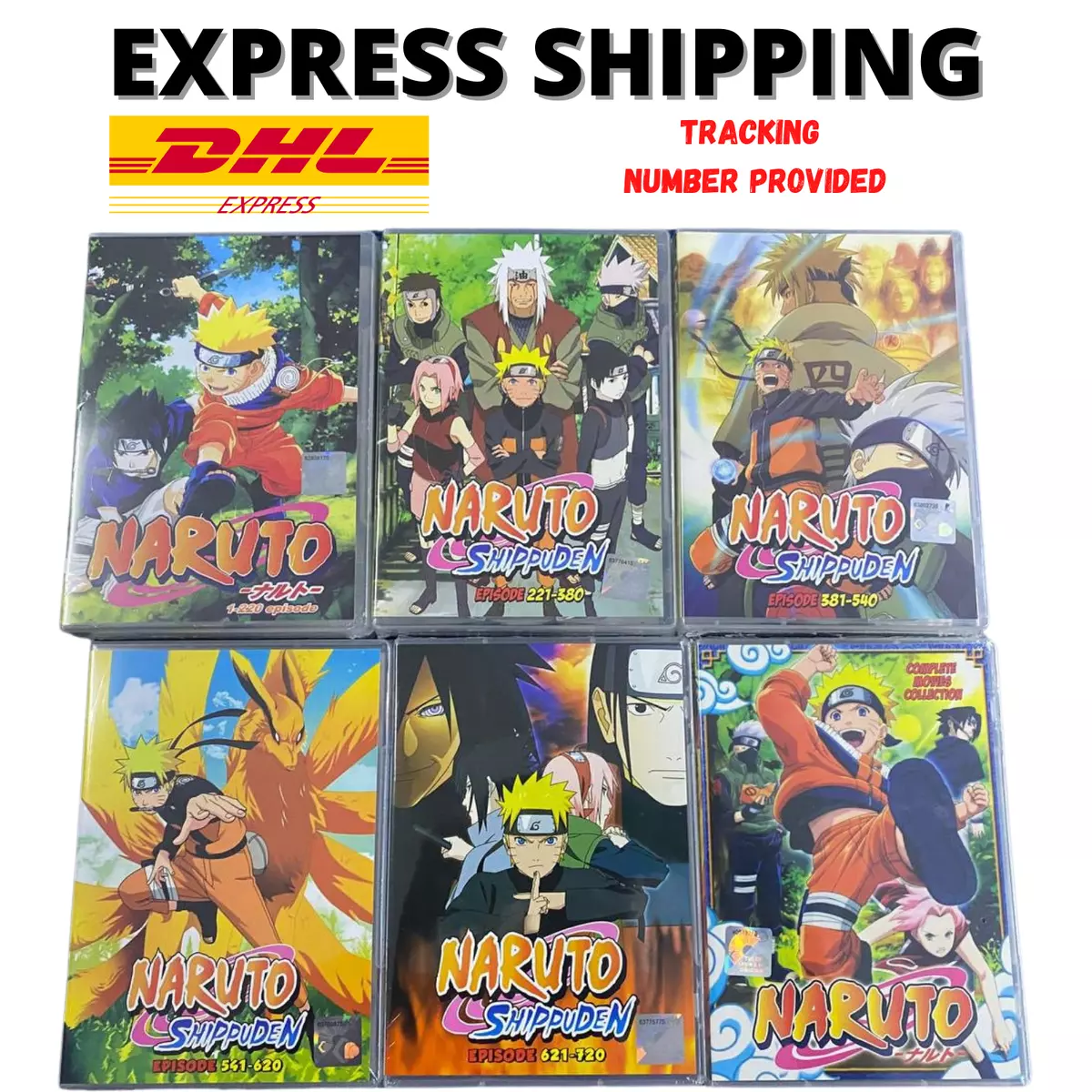 DVD NARUTO SHIPPUDEN VOL.1-720 END ENGLISH DUBBED All Region FREE DHL  EXPRESS