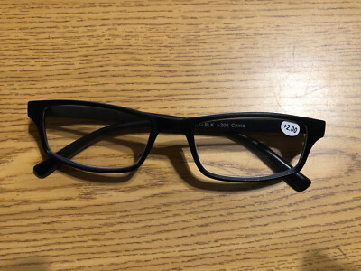 Apollo Reading Glasses +2.00 Black with Clear Cases FREE Shipping (Laq-2.00-1)