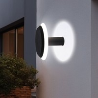 Wandleuchte AußEn Wandlampe Gartenleuchte Grau Terrassenlampe Alu Led D 20 Cm