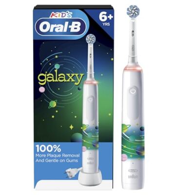 Oral-B Kids Electric Toothbrush with Coaching Pressure Sensor and Timer, Recharg