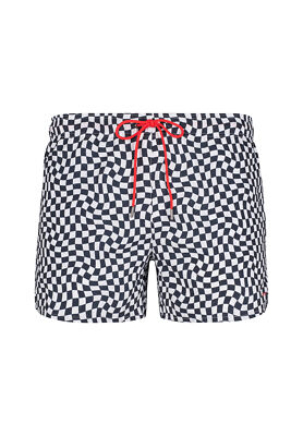 Skiny Herren Bade Swim Shorts Every Summer Whiteblue Check Größe M bis XXL NEU