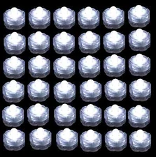 Qty 36 WHITE LED Submersible Tea lights for WEDDING Centerpiece Decor