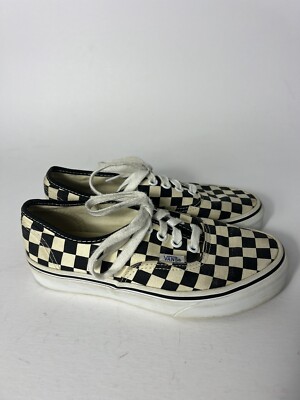 Vans Authentic Checkerboard Shoes Sneakers Blk/White Laceup size M4.5/W6