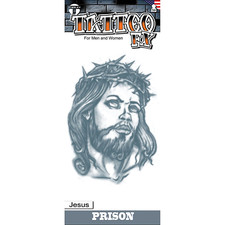 Tinsley Transfers Prison Jesus Face Temporary Tattoo - Morris Costumes