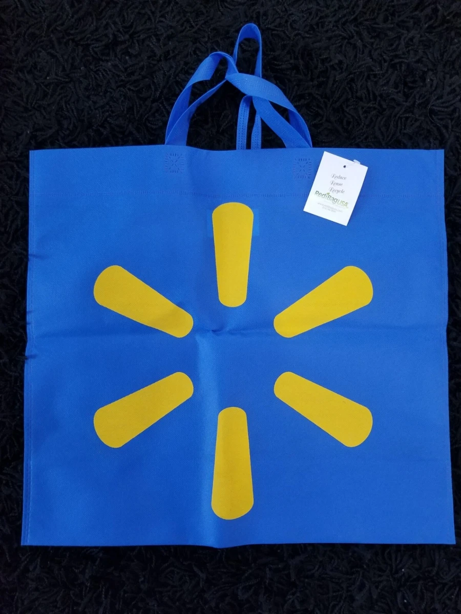 3 BRAND NEW Heavy Duty Reusable Walmart Shopping Bags Wal-Mart Logo LOWEST  PRICE