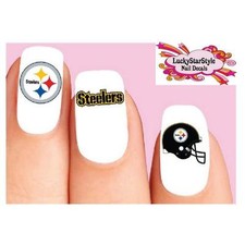 Waterslide Nail Decals Set of 20 - Pittsburgh Steelers Football Assorted