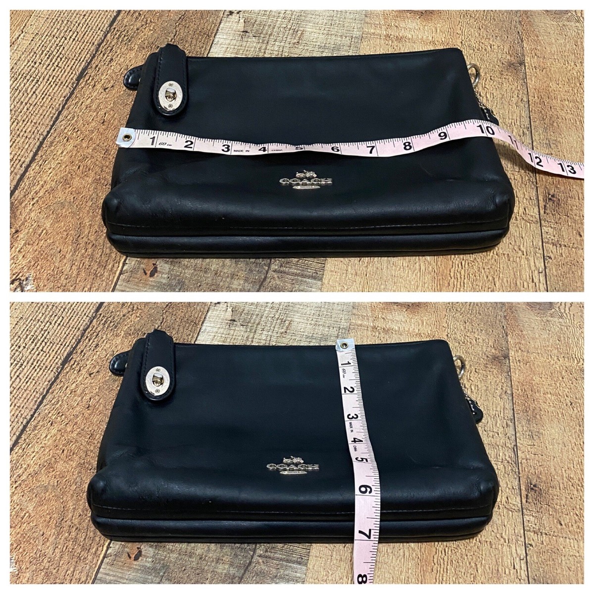 Coach “Crosby” Double Zipper Leather Purse /Bag authentic, Black