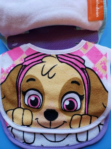 INFANT GIRLS NICKELODEON PAW PATROL DOGS 5 PIECE BIB SET 0+ MONTHS NWT - Picture 6 of 12