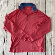 Vineyard Vines Performance 1/4 Zip Polyester Pullover Shirt Girl's Large Pink