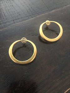 Authentic Robert Lee Morris Vintage Gold Plated Sterling Hoop Earrings Pierced