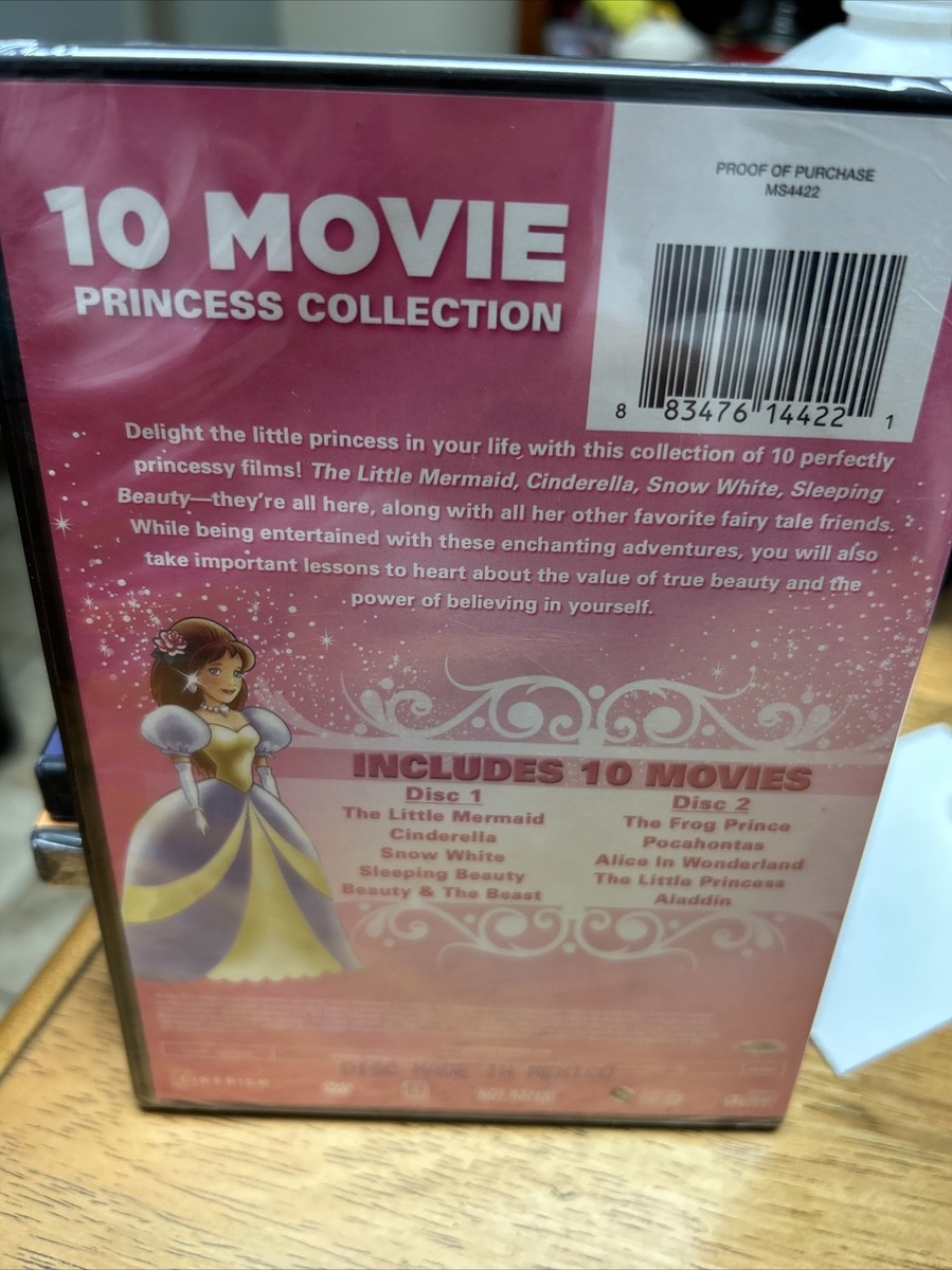 10 Movie Princess Collection (DVD, 2013, 2-Disc Set) NEW Sealed