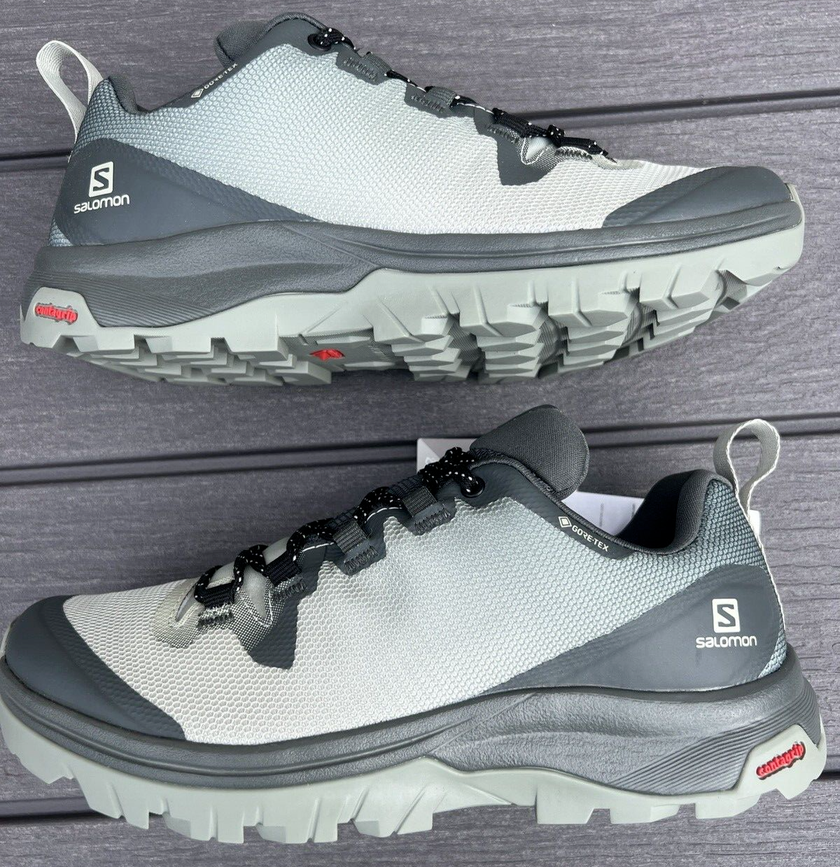 Salomon Vaya GTX low Wm taglia 5 nuovo con scatola etichette mai indossate Urban Chic Mineral grey shadow