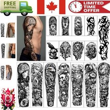 Waterproof Full and Half Arm Tattoos - 16 Sheet Set for Stylish Self-Expression