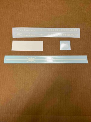 Schwinn Suburban White Bicycle Complete Decal Set