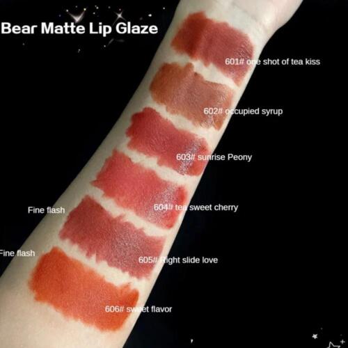 Matte Liquid Lipstick Bear Velvet Nude Red Lip Gloss stick Long Lasting H7N6 - Picture 1 of 25