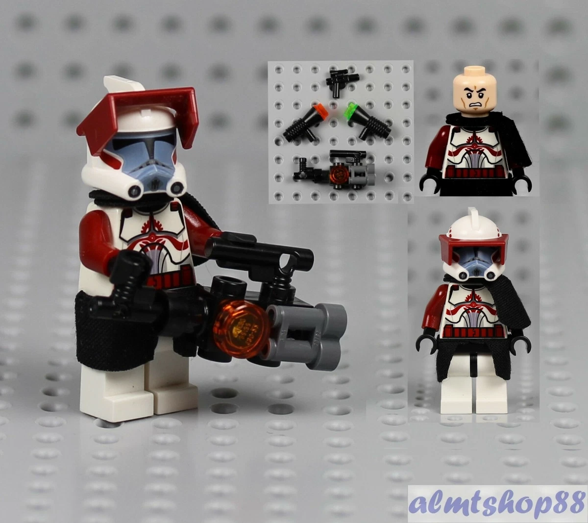 Ælte bryllup Retaliate Commander Fox - Star Wars Custom Minifigure - Black Armor Kama Clone  Trooper | eBay