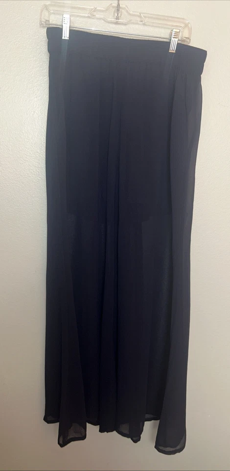 Torrid Chiffon Wide Leg Sheer Pants W/ Shorts Attached Navy Blue Size 0 (L) - Image 2 of 4