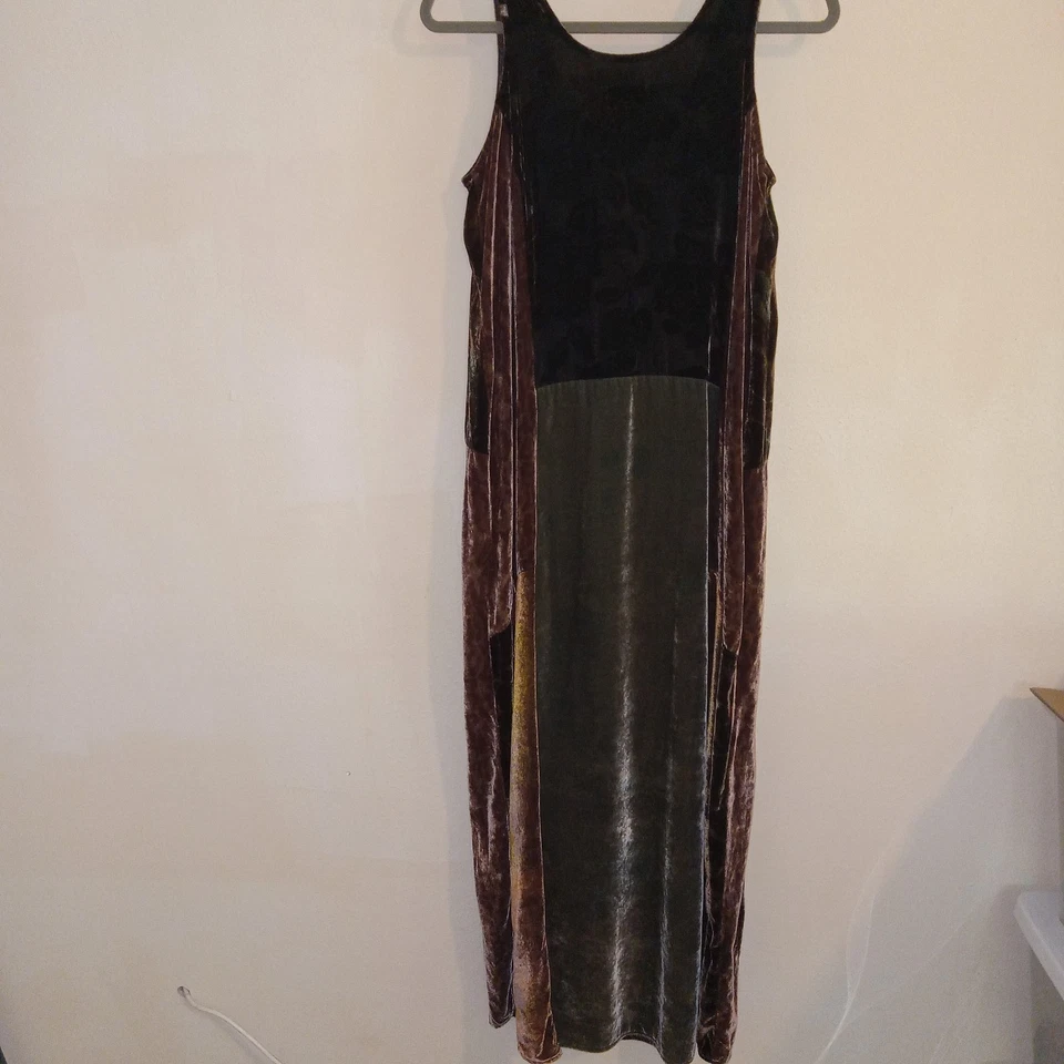 Citron Of Santa Monica 100% Silk Maxi Dress Small Burnt Velvet Beautiful Dress - Image 3 of 4