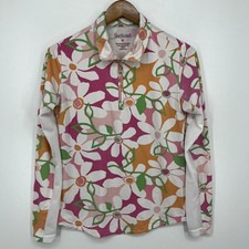 San Soleil Pullover Sweatshirt Women's S Multicolor Floral Print Golf 1/4 Zip