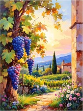 Tile Mural Tuscan Vineyard Italian Landscape Grapes Kitchen Wall Art Backsplash