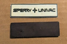 Vintage Univac Sperry Series Rubber Magnetic Nameplate - History Piece