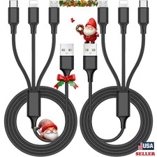 4FT Multi Charger Cable Universal 3 in 1 Multiple USB Cable Fast Charging Cord