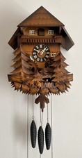 Cuckoo Clock. Large Vintage Black Forest Musical Bauernhaus With Animation