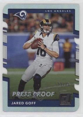 2017 Panini Donruss Press Proof Silver Die-Cut 55/75 Jared Goff #45 o7m