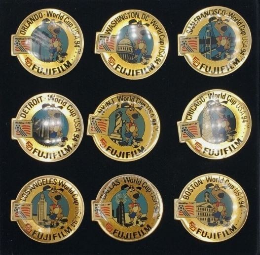 FIFA World Cup USA 1994 Logo Memorabilia Pin Set Stadium Cities Fujifilm Soccer