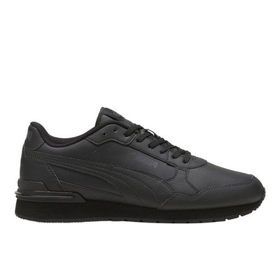 PUMA St Runner V4 Leather Lace Up  Mens Black Sneakers Casual Shoes 39906809