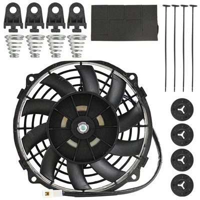 7''inch Universal Slim Fan Pull-in 800CFM Electric Radiator Cooling 12V Mount Kit