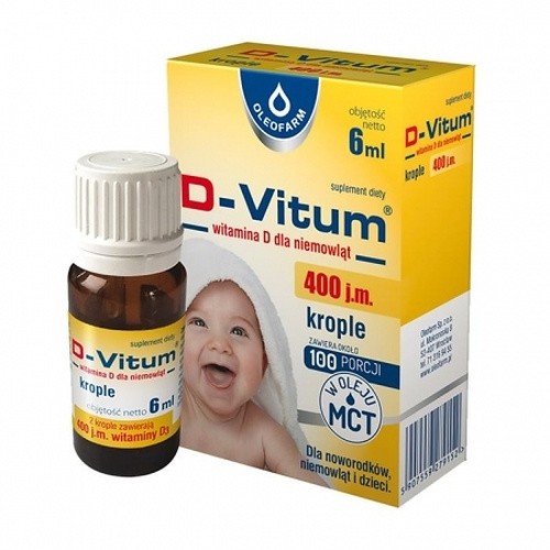 Sklep Polski D-Vitum 400 Iu, Vitamin D For Newborns, Infants And Children, Oral Drops, 6 Ml - Image 3