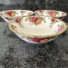 Image of Royal Albert Old Country Roses, 3 Lace Edged Cereal Bowls, 1St Quality New