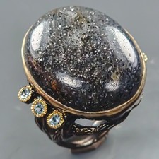 Popular ring 40 ct Natural Sunstone Ring 925 Sterling Silver Size 9 /R442210