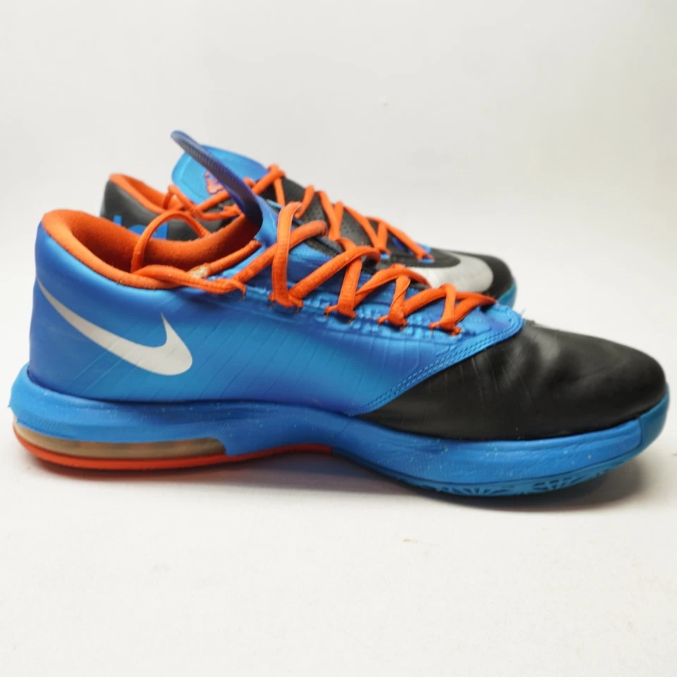 VGC! Mens Size 10 Nike KD 6 Away Black White Blue Orange Leather (599424-004) - Image 3 of 4