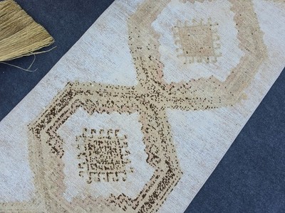 3' x 13' Vintage Neutral Runner Rug, Turkish Oushak Wool Beige Hallway Runner