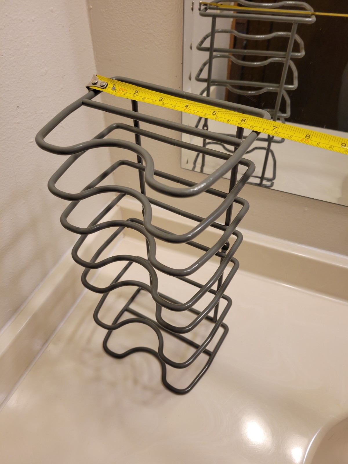 POTS & PANS ORGANIZER / 14" x 6.5" x 5" / HEAVY GAUGE!! / GRAY!!