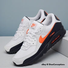 Nike Air Max 90 Shoes Vast Gray Safety Orange IF0670-003 Men's Sizes NEW
