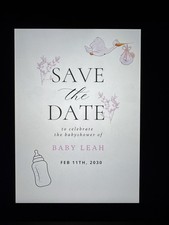 IT'S A GIRL ANNOUNCEMENTS 8 CARDS Baby Fill-In Easy Newborn Birth Pink Cute NEW
