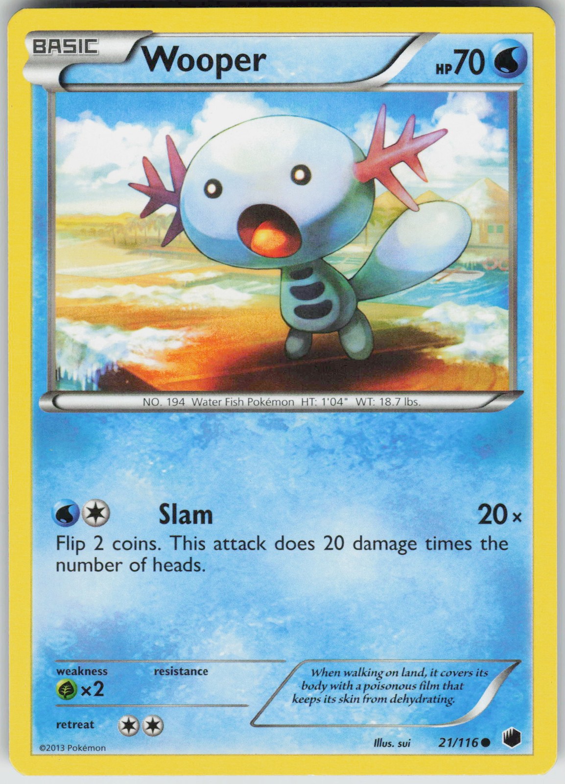 Pokemon Wooper 21/116 Plasma Freeze Common NM