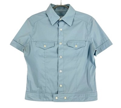 Prada Women Casual 23% Nylon 5% Rubber Blue Shirt Size 40-M